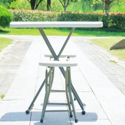 China Wholesale EU Standard 2.5FT White Plastic Garden Catering Folding Table