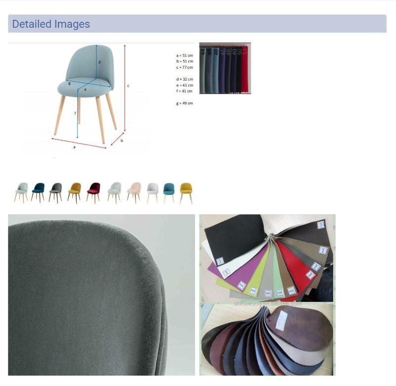 Wholesale Modern Light Luxury Furniture Stainless Steel Gold Legs Velvet Dining Room Chair