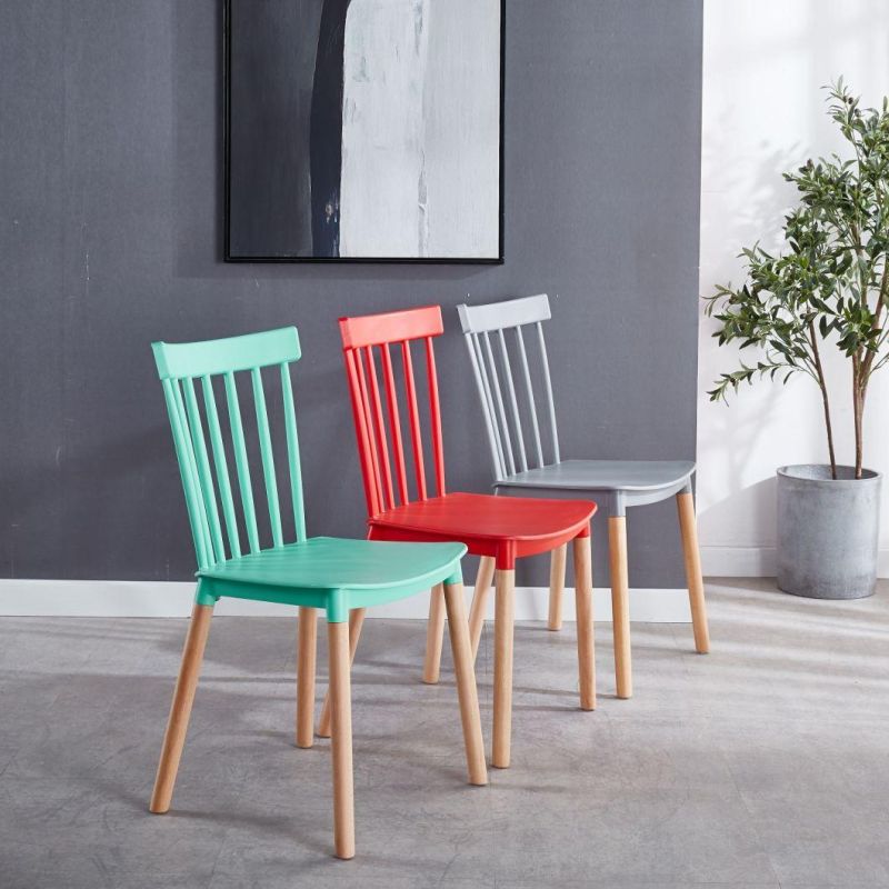 Chaise Bois Et Plastique Orange Guest Chairs Windsor Style Armless Wooden Chair