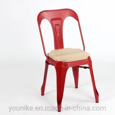 Metal Tolix Chair Modern Furniture Dining Chair with Wood Seat