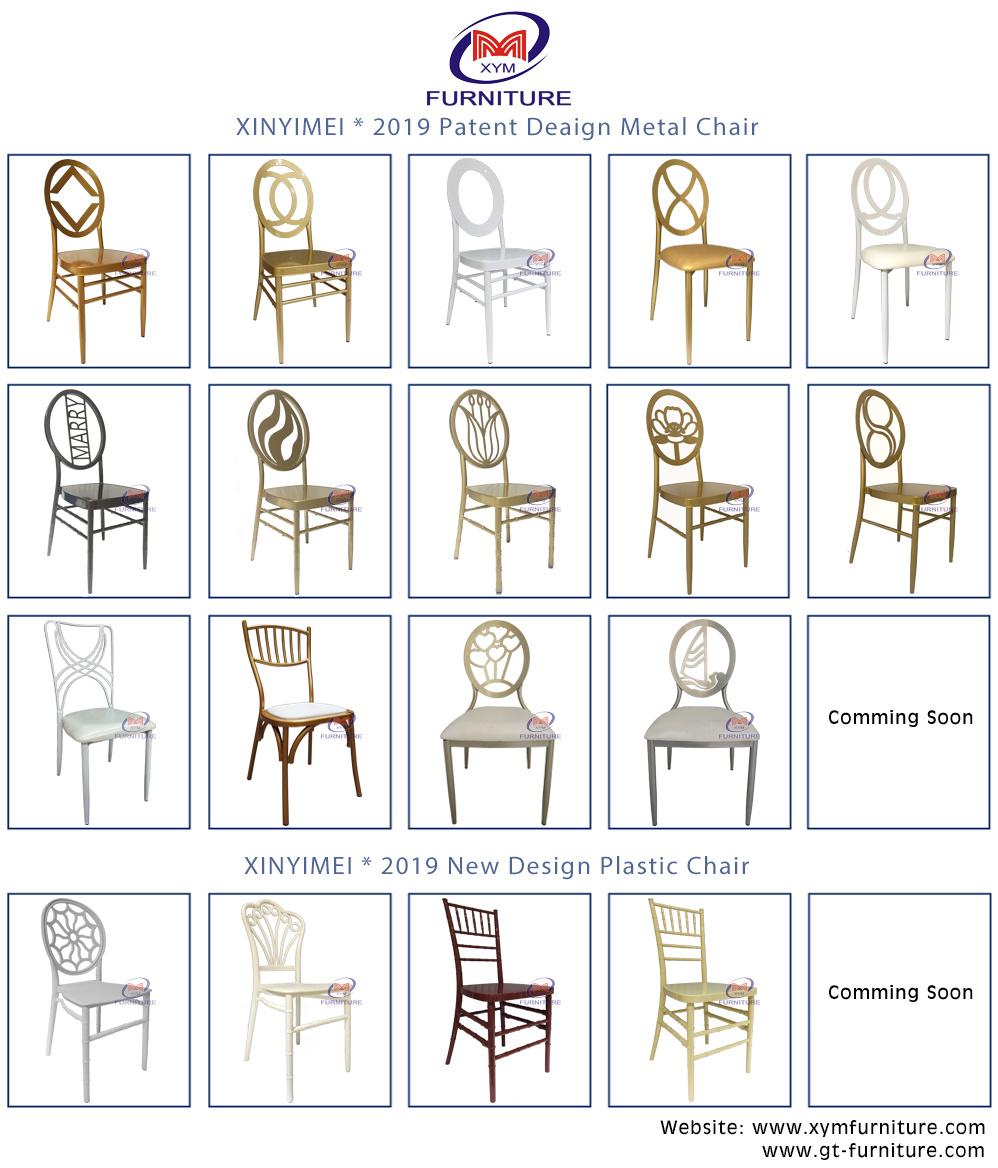 Party Furniture Luxury Style Hotel Banquet Wedding Stacking Metal Dining Chair