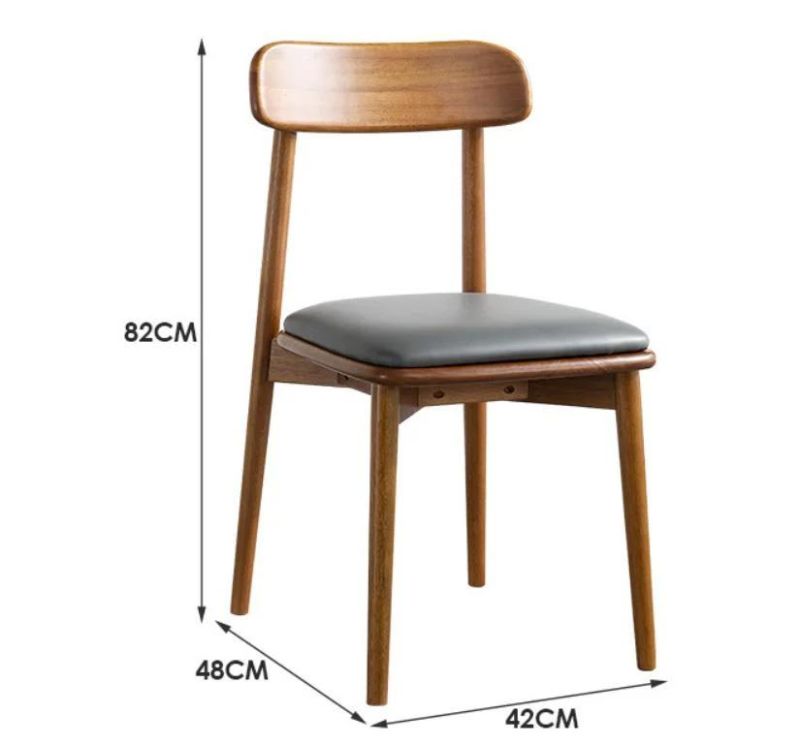 Fashionable Restaurant Home Nordic Style Wooden Furniture Modern Indoor PVC/Leather Hotel Restaurant Dining Chair Dinner Chair Chinese Furniture Modern Chairs