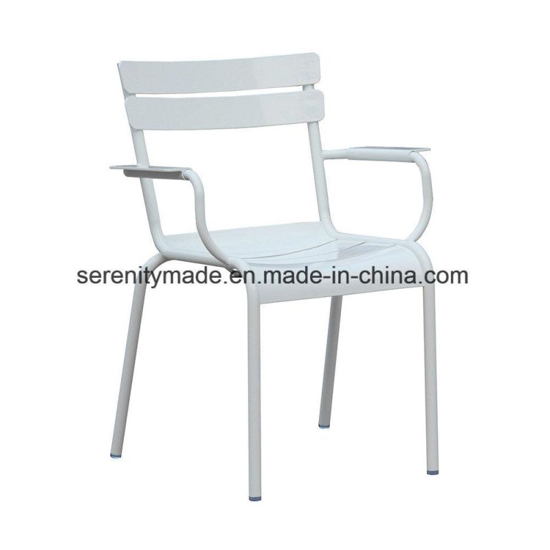 Modern Furniture White Aluminium Frame Outdoor Cafe Dining Chair