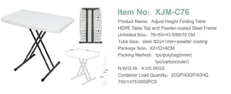 2.5feet Event Light Weight Rental Outdoor Plastic Folding Table