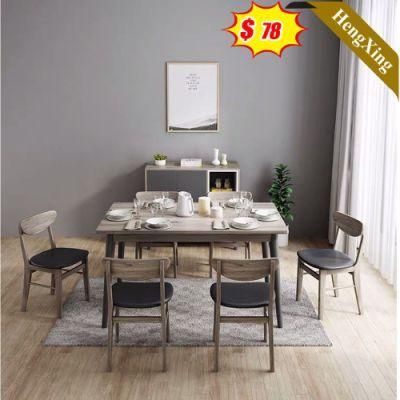 Wooden Leg Dining Simple Hot Selling Nordic Wooden Table Set Dining Room Table with Chair