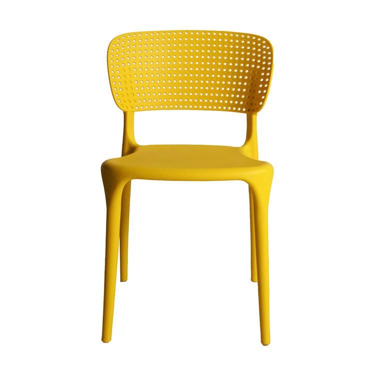 Modern Stackable Pink Plastic Garden Arm Chair