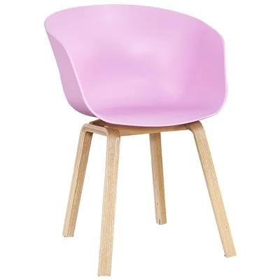 Plastic Wood Home Office Hotel Pink Dining Chair Metal