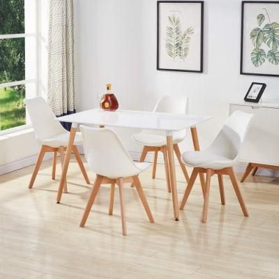 Latest Style Hotel Furniture Cheap White Wooden MDF Dining Table for Dining Room Furniture