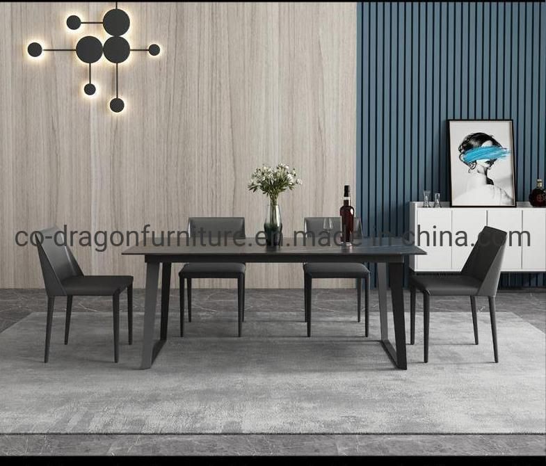 Modern Design Living Room Furniture Steel Frame Marble Dining Table