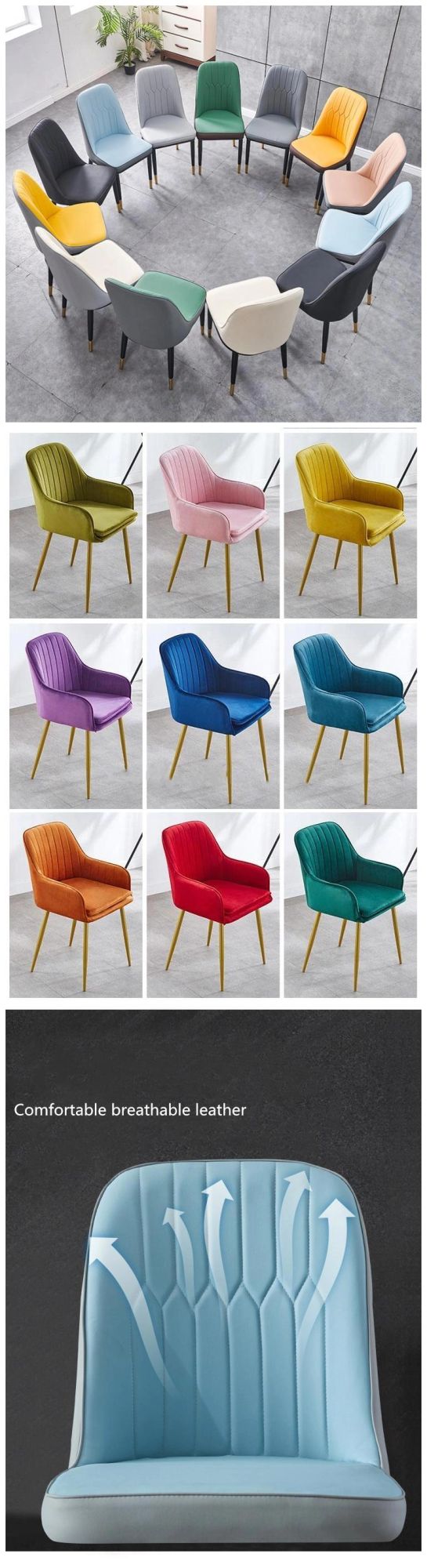 Hot Sale Leather Modern Designer Used Small Plastic Home Cafe Hotel Dining Chairs