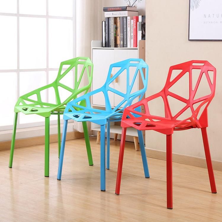 Simple Hollow Cat Ear Chair Nordic Housse De Chaise Blanc Garden Plastic Chair Portable Light Plastic Chair with Armrest Cool