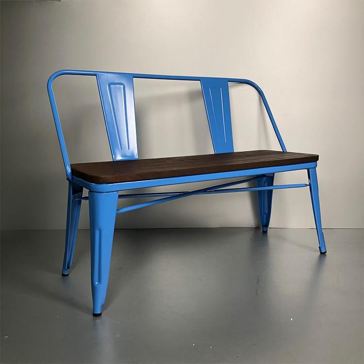 Western Restaurant Metal Solid Wood Double Seat Chair