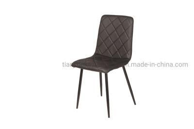 Hot Sale Comfortable Contracted New Metal Iron Frame Upholstered Velvet Metal Leg Dining Chair