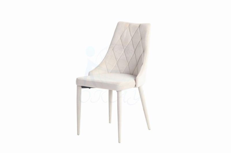 Modern Design of New Design Hot Sale Velvet Dining Chair with Painting Legs