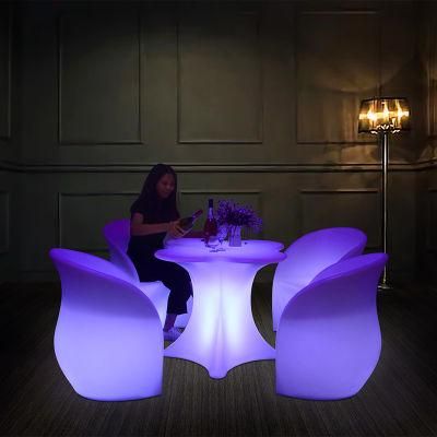 Glowing Furniture Set Night Club Lighting Illuminated LED Table