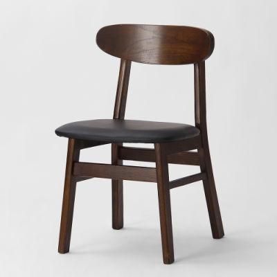 Kvj-7066-2 Walnut Color Ash Wood Restaurant Dining Chair