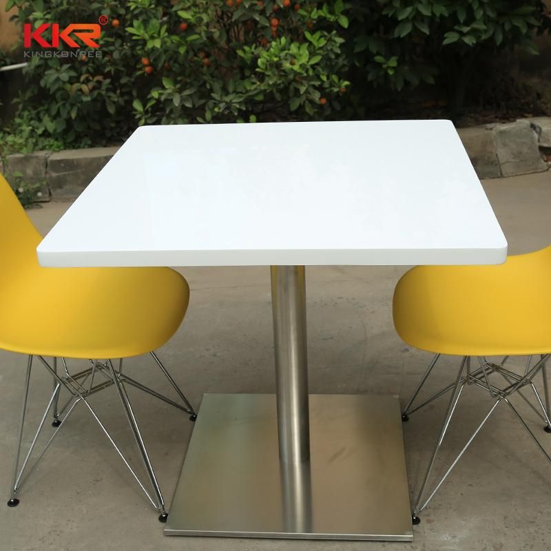 Custom Solid Surface Stone Fast Food Dining Table Top with Logo
