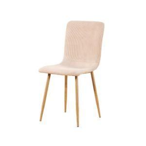 Modern Style Corduroy Seat Back with Wooden Effect Legs Dining Chair