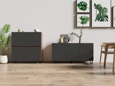 Scandinavian Style Walnut Four Door Dining Cabinet Sideboard