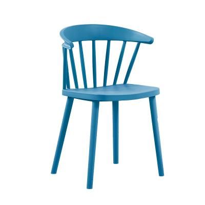 Armless Backrest Stackable Polypropylene Modern Plastic Cafe Chair with Wooden Legs