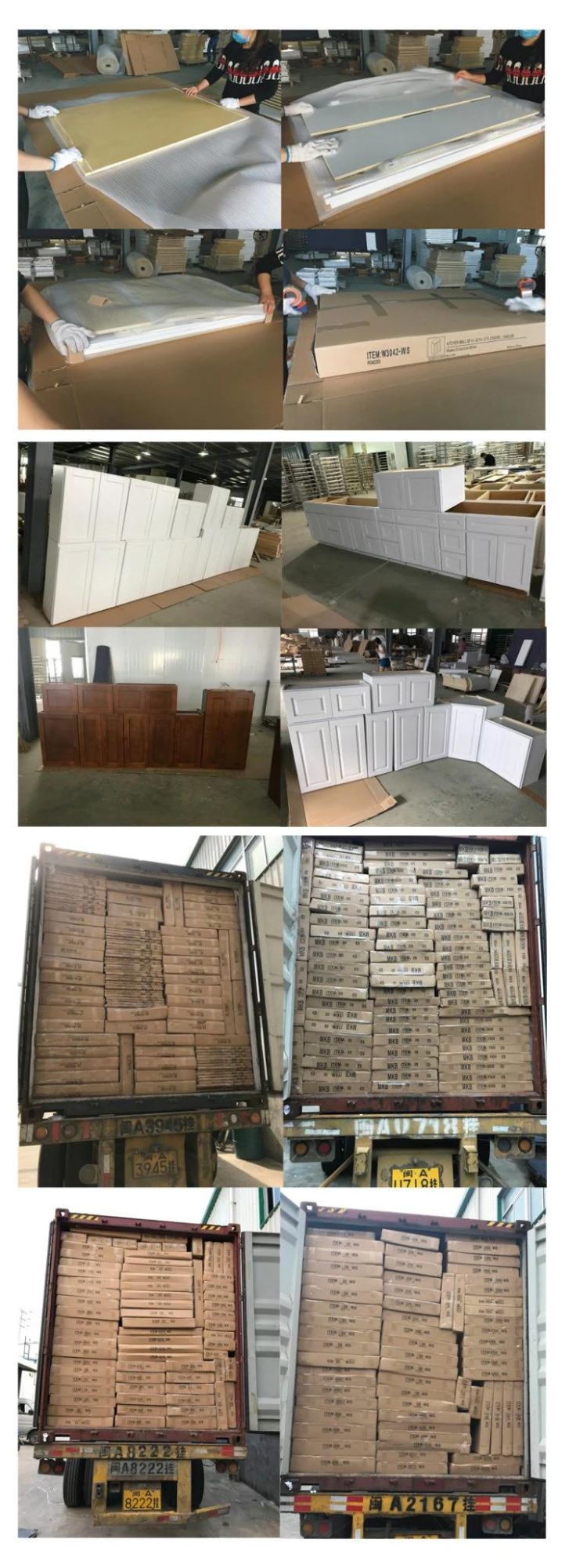 Factory Customized Solid Wood Kitchen Sideboard American White Shaker Style