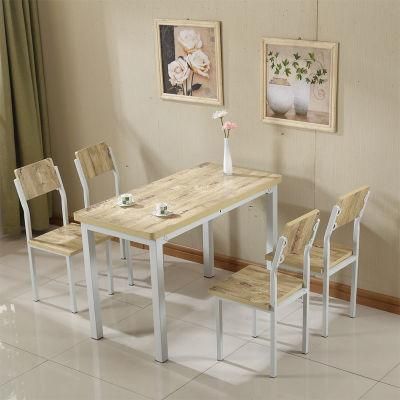 Dining Room Furniture Wooden Top Metal Frame Dining Kitchen Table