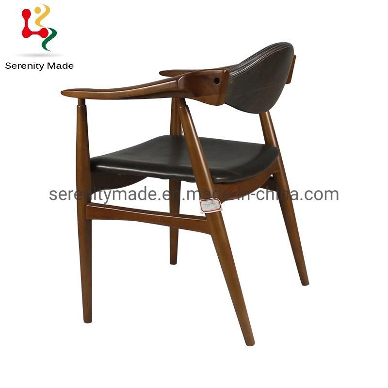 Restaurant Furniture Wooden Frame Dining Armchair Coffee Shop Chair