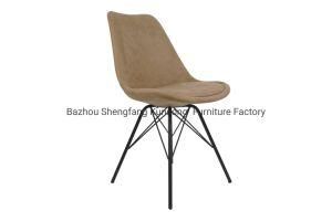 PP Plastic Chair with Metal Legs Fabric Seat Cushion