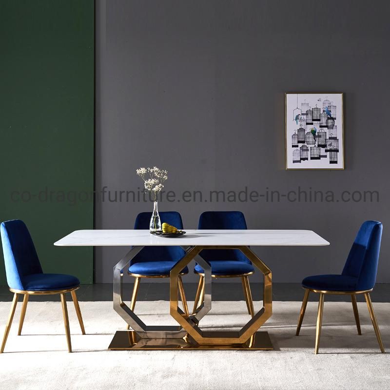 Wholesale Steel Dining Table with Marble Top for Dining Furniture