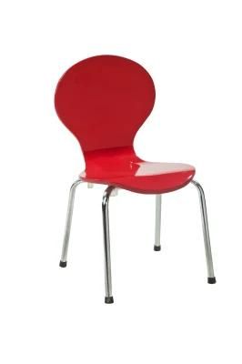 Red Painting Plywood Restaurant Dining Chair