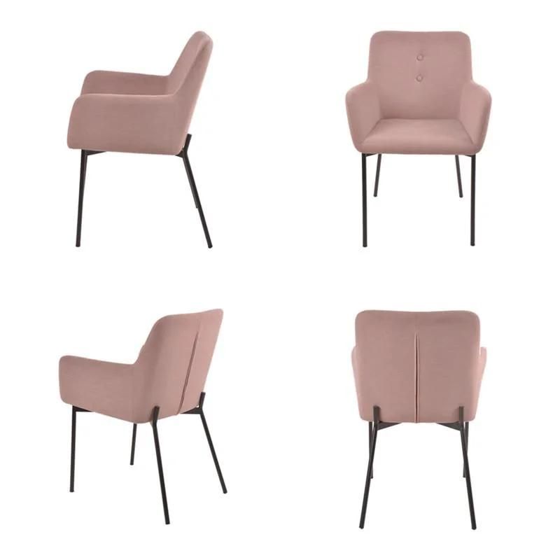 2021 Soft Back Modern Velvet Fabric Upholstered Arm Dining Chair