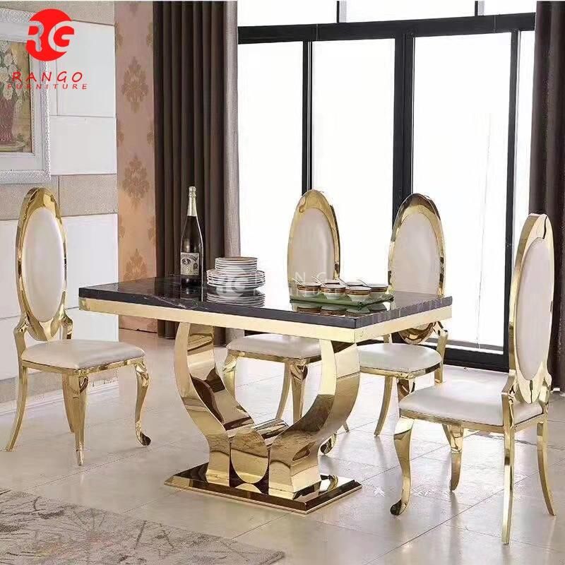 Foshan Factory Epoxy Dining Table Wood Table Dining Travertine Dining Table with 6 Chairs