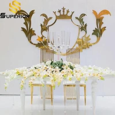 Top Sale Nordic Gold Party Wedding Groom and Bride Chairs