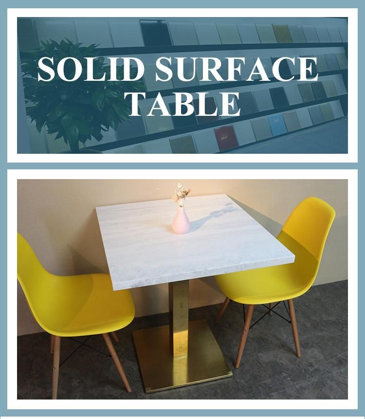 Stone Acrylic Solid Surface Square Table for Restaurant Fast Food Counter Dining Table