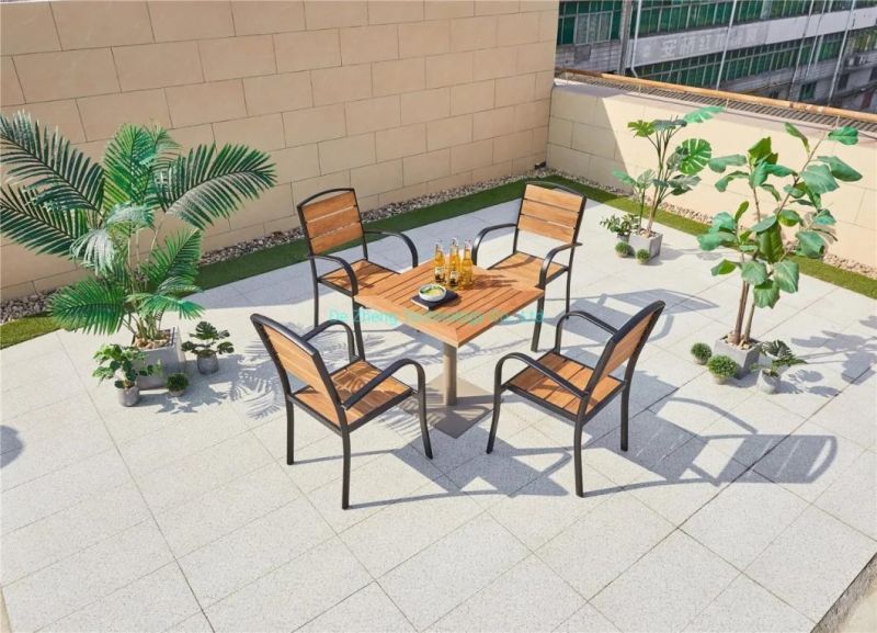 Hot Coffee Balcony Dining Sets Garden Chair Parasol Garden Polywood Aluminum Restaurant Chair Outdoor Chair