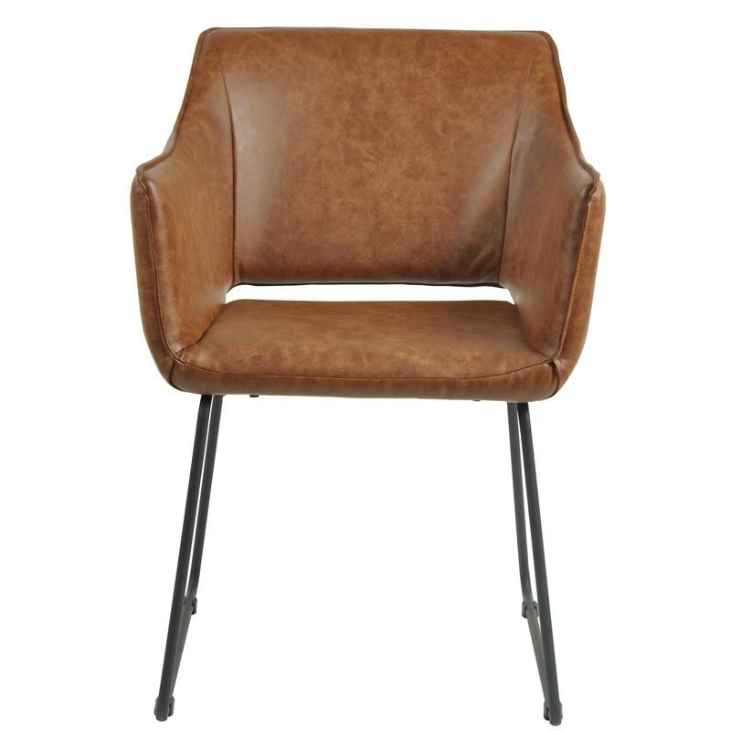 Hot Sale Home Furniture Room Seating PU Leather Dining Chair with Metal Legs