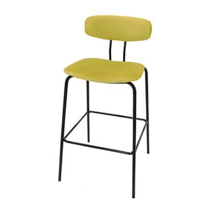 Wholesale Cafe Patio Kitchen Counter Bar Stools Velvet Blue Swivel Bar Stool Chair