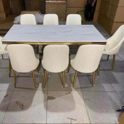 Luxury Dining Table Set 6 Seater Marble Dining Table