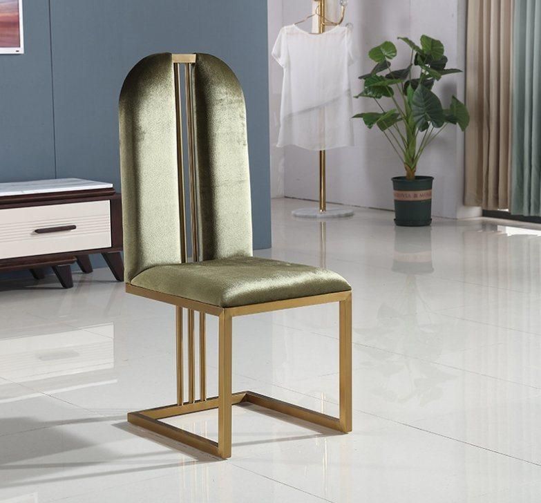 Elegant Velvet Dining Chair with Stainless Steel Legs