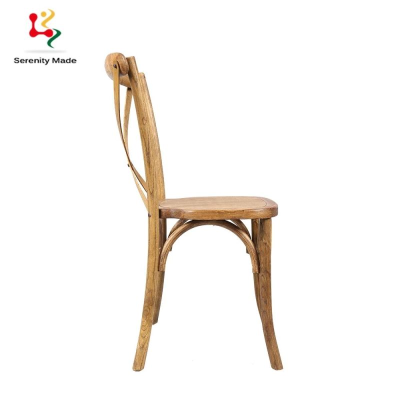 Wholesale Event Furniture Outdoor Cross Back Wedding Chair Modern Wood Banquet Chair