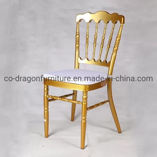 China Wholesale Wedding Furniture Steel Frame Dining Chair with PU