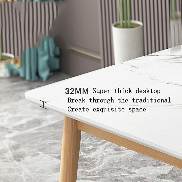 Modern Nordic Metal Marble Dining Table Set Light Luxury Living Room Home Simple Furniture Coffee Table