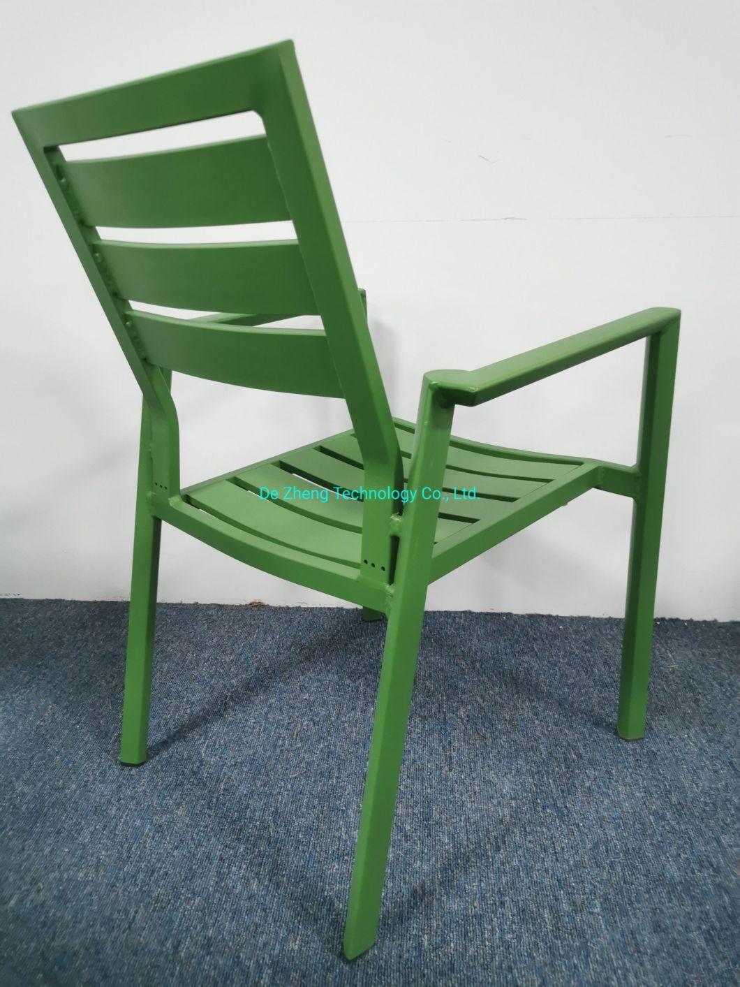 Luxury Modern Colorful Aluminum Outdoor Chairs Garden Aluminum Slats Outdoor Furniture Set