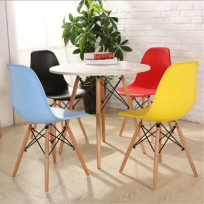 Promotion Home Furniture Nordic Wooden Leg Plastic EMS Dining Chair for Dining Room