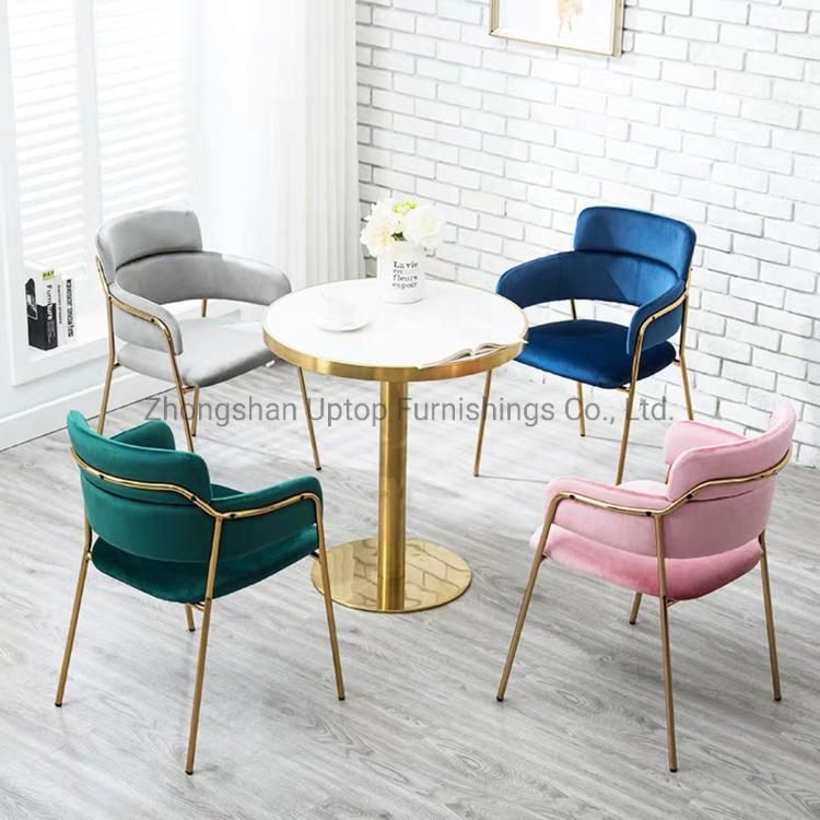 Cafe Furniture Metal Frame Restaurant Upholstered Dining Chairs (SP-LC822)