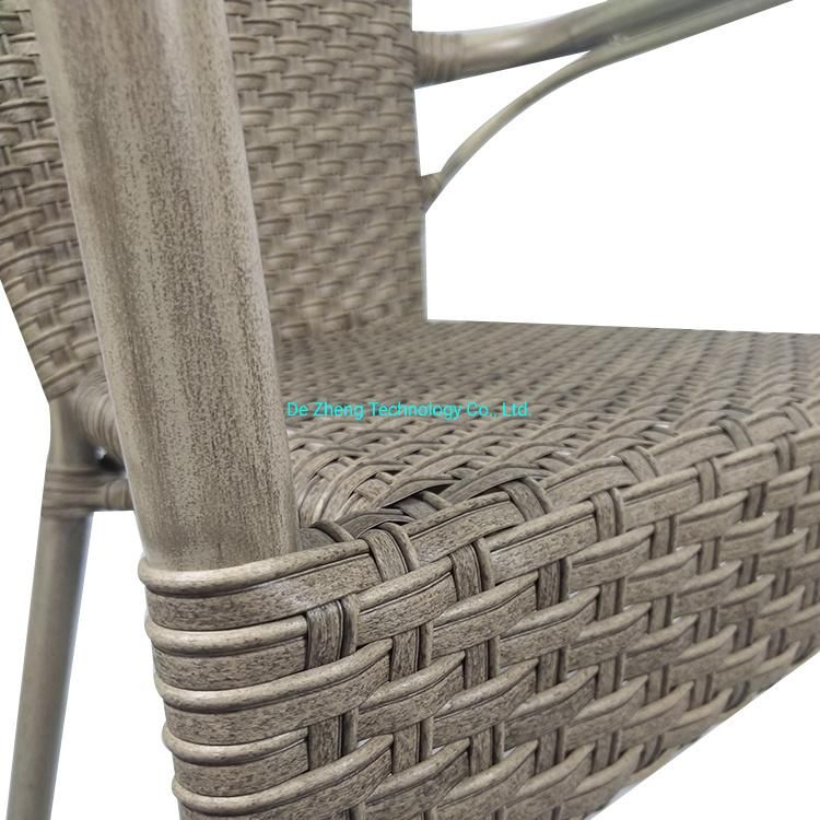 Outdoor Rattan Garden Furniture Strong Heavy Duty Stackable Aluminum Wicker Dining Furniture