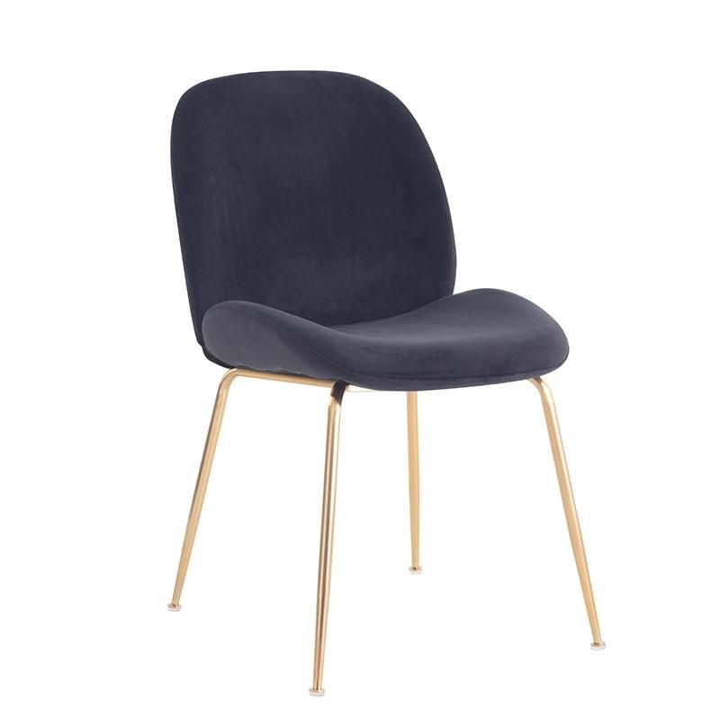 Nordic Simplec Light Luxury Metal Upholstered Elegant Modern Velvet Dining Room Chairs