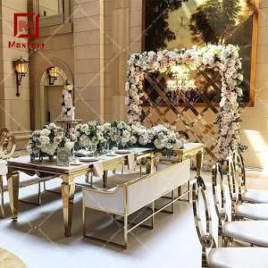 Foshan Shunde Dining Set Furniture Stainless Steel Table and Chair
