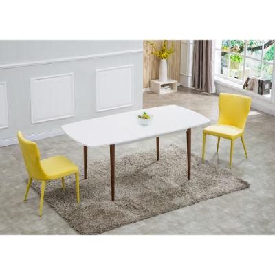 Customized Square White MDF Wood Dining Table Furniture