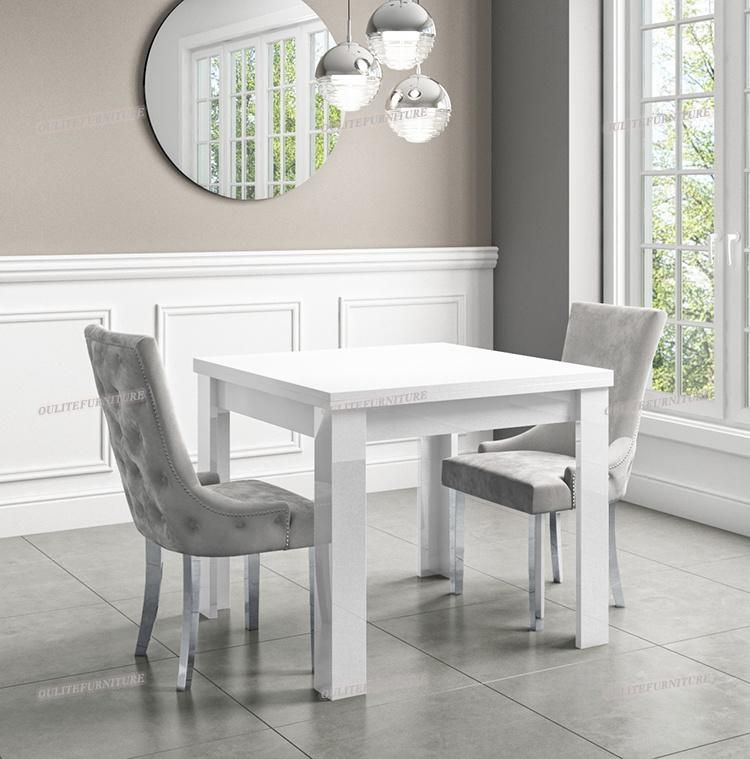 Luxury Button Back Grey Velvet Dining Chair for Home Furniture